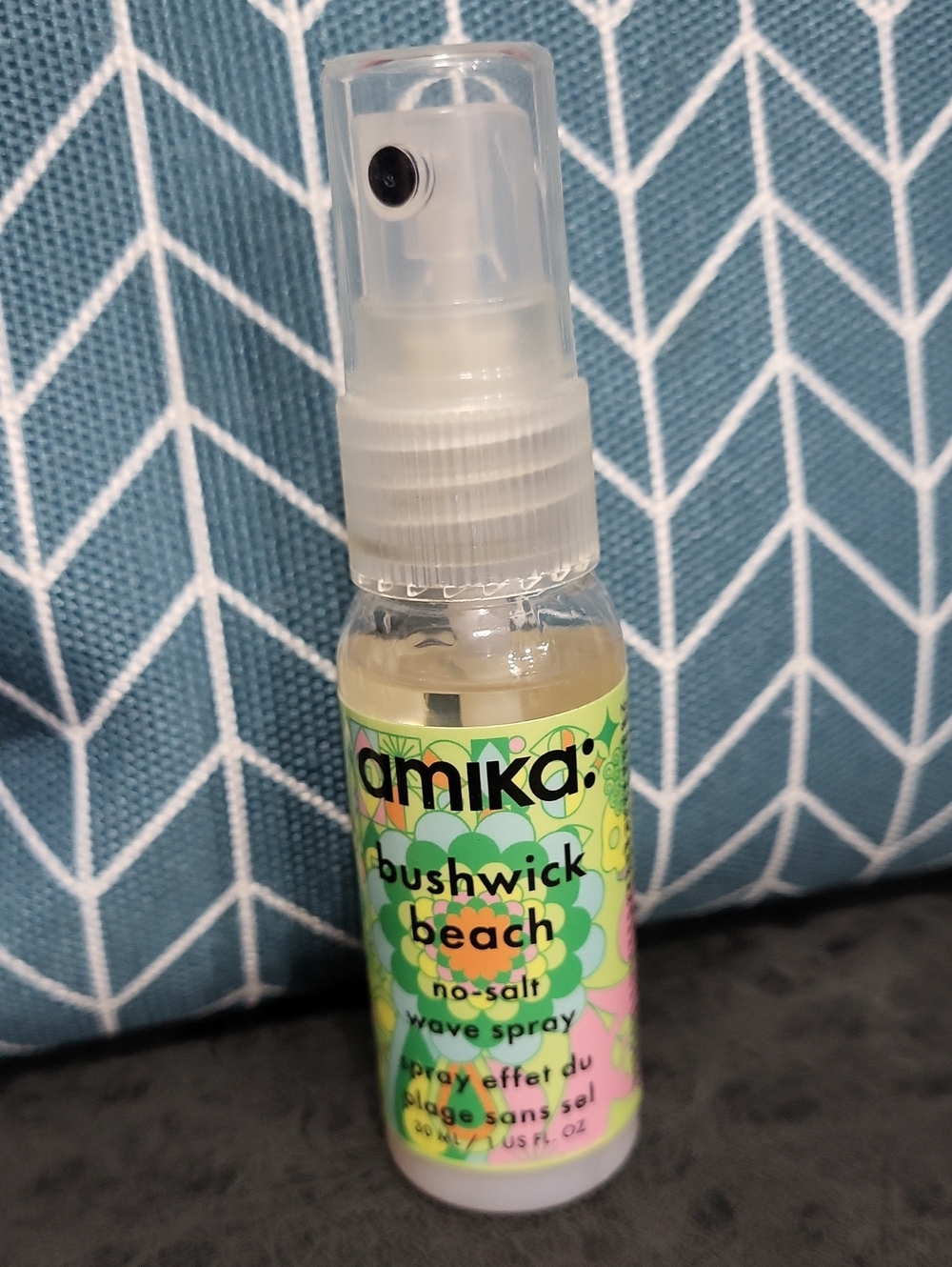 amika Bushwick Beach No-Salt Wave Spray — Green Floral Travel Spray